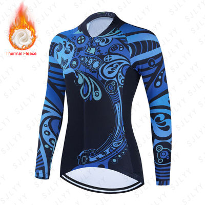 Womens Thermal Fleece Cycling Jersey WinterKeep Warm Long Sleeve Bicycle Clothing Bike MTB Sportshirt Roupa Ciclismo Masculino