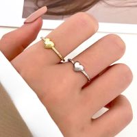 [COD] European and ins diamond love ring female fashion personality creative geometric opening index finger heart-shaped