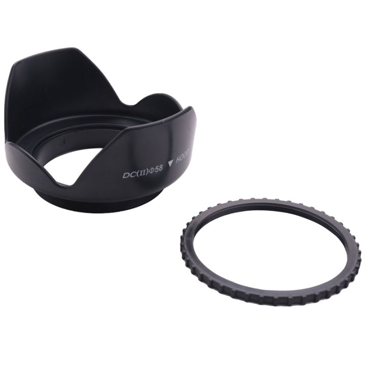 5x-dc-sn-hood-58mm-screw-mount-flower-crown-lens-hood-petal-shape-for-canon-nikon-tamron-sigma-sony-58mm-lens-black