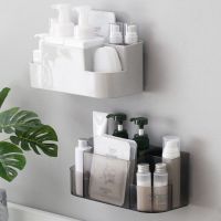 ✒ Bathroom Accessories Sets Bathroom Shelf Wall Hanging Punch-free Storage Rack Wall Suction Wall Plastic Toilet Bathroom