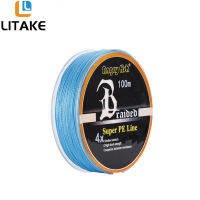 Litake ANGRYFISH Diominate PE 4 Strands Braided 100M/109ydsตกปลาแข็งแรงมากสาย10LB-80LBสีฟ้า