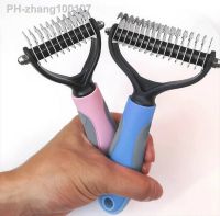 Pet Stainless Double-sided Brush Cat Dog Hair Removal Comb Grooming Dematting Deshedding Blade For Matted Long Fur