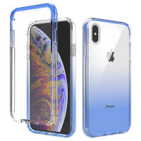 สำหรับ iPhone XS Max ฮาร์ดใส2-In-1 PC กลับและ Soft TPU กรอบกันกระแทกฝาครอบป้องกันกรณีโทรศัพท์