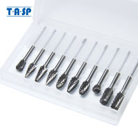 TASP 10Pcs ทังสเตนคาร์ไบด์โรตารี่ Burrs ชุด3Mm 18 "Shank Woodworking Milling Cutter แกะสลัก Bits สำหรับ Dremel อุปกรณ์เสริม