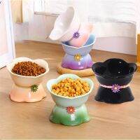 Cat Gradient Ceramic Bowl Elevated Pet Food Water Feeders Tilted Puppy Dogs Drinking Eating Supplies