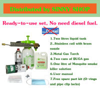 Green Buster ,Smoke solution for killing mosquitoes ,water base type , 1 litre .With Mini Smoke Machine complete set.