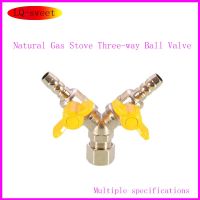 Natural Gas Stove Three-way Ball Valve 1/2 Inch Brass Valve Switch Natural Gas Pipe Needle Mouth Socket Fittings Pipe Fittings Accessories