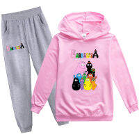 Barbapapa ชายชุดเสื้อมีฮู้ดหญิงแขนยาว Hooded Tops Jogger เด็ก Hoodies + กางเกง2ชิ้น PH2070เสื้อผ้าเด็กฤดูใบไม้ผลิชุดลำลองแฟชั่นสบายๆ