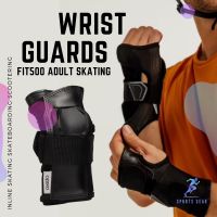 OXELO อุปกรณ์ป้องกันข้อมือ สำหรับผู้ใหญ่รุ่น Fit500  ( Fit500 Adult Skating Wrist Guards - BlackGrey ) Roller Skate โรลเล่อร์สเก็ต ล้อสเก็ต อินไลน์สเก็ต