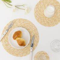 【CW】 wheat straw heat insulation placemat plate decorative mat dinning decoration coasters