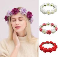 Bride Photo Headwear Fabric Garland Wreath Hairband Wedding Garland Bridal Headdress Simulation Wreath