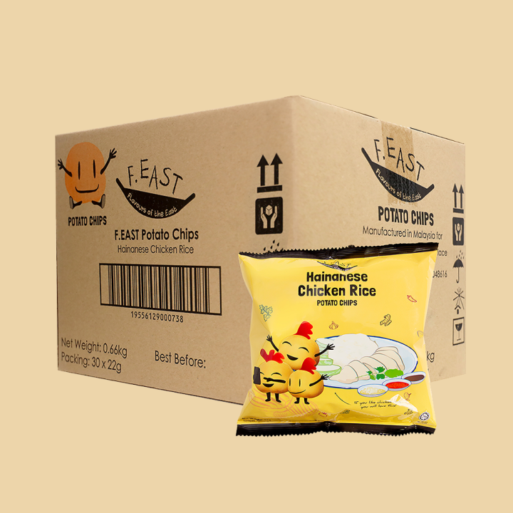 [F.EAST Carton] Hainanese Chicken Rice Potato Chips (30 x 22G