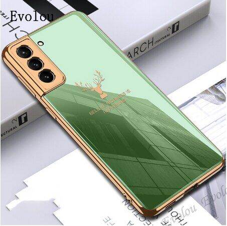 2023ใหม่-สำหรับ-s22-samsung-เคสโทรศัพท์กระจกเทมเปอร์ชุบพิเศษสำหรับ-s22-samsung-galaxy-และ-s21-s21fe-บวกกรอบป้องกันด้านหลังแข็ง