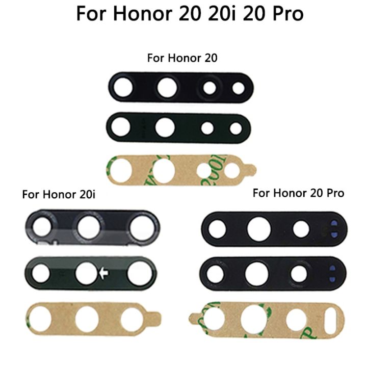 สำหรับ-honor-20-back-กระจกกล้องมองหลังฝาปิดเลนส์สำหรับ-huawei-honor-20-20i-20-pro-ที่มีสติกเกอร์อะไหล่เปลี่ยนเทปชิ้นส่วน
