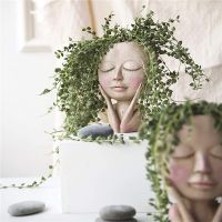 New Girls Face Head Flower Planter Succulent Plant Flower Container Pot Flowerpot Figure Garden Decor Nordic Tabletop Ornament