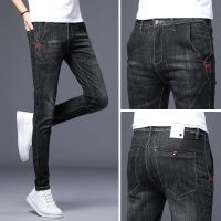 [COD] Mens jeans new Korean version trendy fashion straight slim all-match elastic spring and autumn trousers