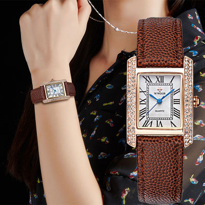 ใหม่ WWOOR ด้านบนหรูหราผู้หญิงนาฬิกาแฟชั่นนาฬิกาสำหรับผู้หญิงกันน้ำเพชรสุภาพสตรีควอตซ์นาฬิกาข้อมือจัดส่งฟรี M Ontre F Emme
