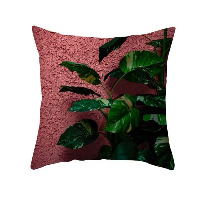 Africa Tropical Plant Printed Pillowcase Green Leaves Polyester Pillow Cases Chair Pillow Cover Home Decorative Pillow