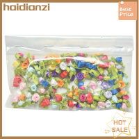 Haidianzi ริบบิ้น100cps 50/ดอกไม้งานแต่งงานแบบทำมือสำหรับตกแต่งผ้าซาตินลายกุหลาบงานฝีมือใบไม้