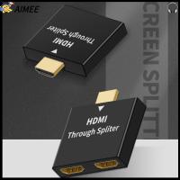 AIMEE สำหรับแล็ปท็อปพีซี 1080P เอชดีทีวี เครื่องฉายจอโปรเจคเตอร์ รองรับ HDMI ผ่านตัวแยกสัญญาณ ตัวผู้-ตัวเมีย อะแดปเตอร์ 1ถึง2ทาง