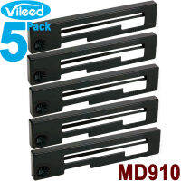 Vileed 5 Pack MD910ม้วนริบบิ้นสีม่วงไม่มีรอยต่อสำหรับ CITIZEN MD910 CBM910 CBM911 IR91 IDP3110 IDP3110-24X IDP3111 ELKUTEC ELEC.ITOH โรออน FD910 Dot Matrix เครื่องพิมพ์ POS