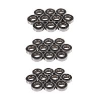 6001RS Deep Groove Ball Bearing 28 x 12 x 8 mm 30 Pieces, Silver &amp; Black