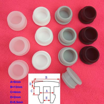 【DT】hot！ 10/20/50/100pcs 8mm Silicone Rubber Hole Caps Inner 5.5mm T-type Plug Cover Snap-on Gasket Stopper