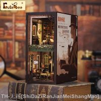 【LZ】☑✎  CUTEBEE Book Nook 3D Puzzle Miniature Doll House Kit With Touch Light Dust Cover DIY Booknook Toy Gifts Rose Detective Agency