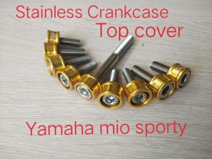 yaka mc parts stainless crankcase top cover bolts set for yamaha mio