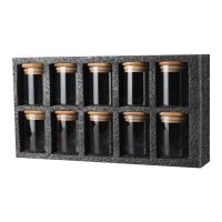 【LZ】❅▲▫  10 recipientes de armazenamento do feijão de café da tampa de bambu do frasco de vidro dos pces para a sala de chá 6.76oz