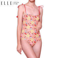 ELLE SWIMWEAR  ชุดว่ายน้ำสตรี 1 Piece สีส้ม ลายดอกไม้ สายถักเปีย มีตุ้มปลายพู่ ขาเว้าสูง E0P1BPJ14202OR