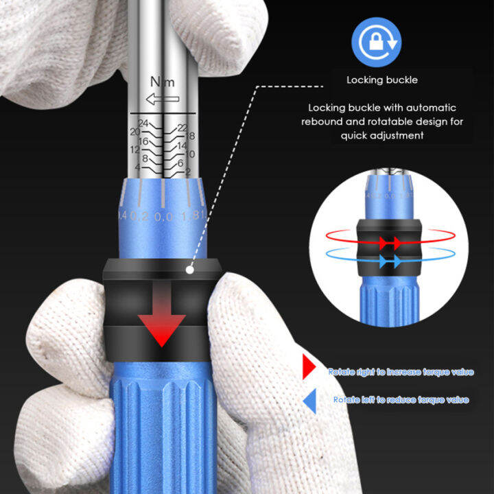 2-25nm-ชุดประแจแรงบิดรถจักรยานแบบ1-4ประแจวัดแรงบิดที่ตั้งไว้-ชุดเครื่องมือแรงบิดจักรยานประแจชุดซ่อมแซม