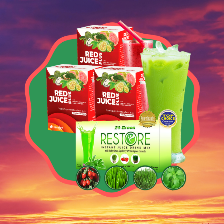 "Drink Healthy, Stay Healthy" 1 Box (12 Sachets) 24 Green Restore by