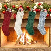 Christmas Knitted Stocking Pendant Xmas Tree Decor Filled Candy Gift Wrapping for Children Candy Indoor Family B03E Socks Tights