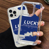 IPhone Case Luxury Acrylic Shockproof Protection Camera Graffiti Letters Lucky Blue Compatible for IPhone 11 Pro Max 14 13 Pro Max 12 Pro Max 7Plus Xr XS Max