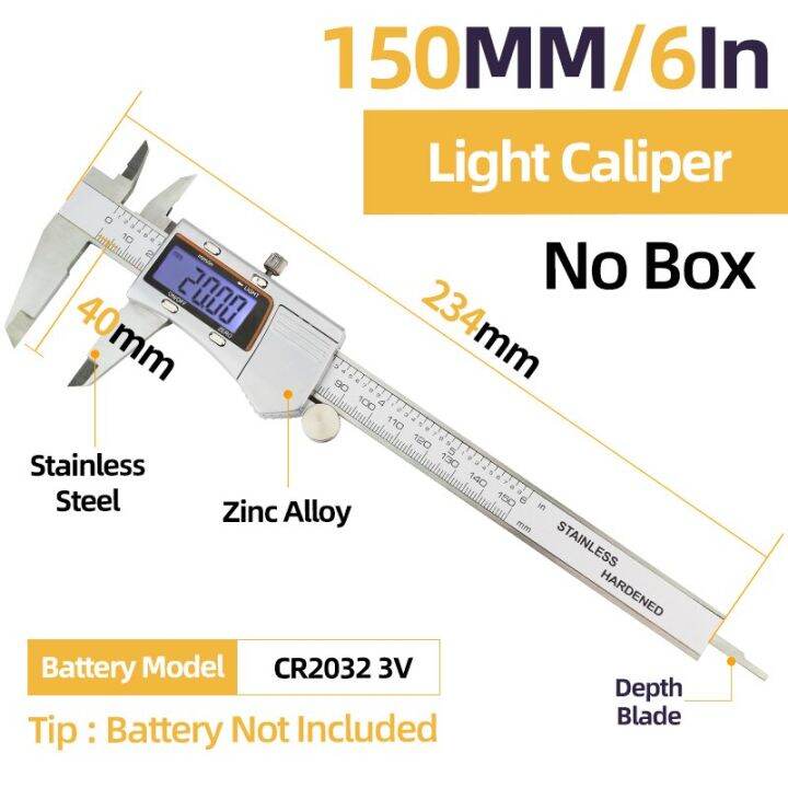 Fraction Digital Caliper Digital Micrometer Ruler Stainless Steel Gauge