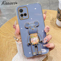 Kanavi เคสโทรศัพท์ปิดขอบตรงชุบแฟชั่นสำหรับ VIVO Y21 Y21S Y21A Y21T Y33S Y33T Y02 Y02S Y16 Y22 Y22S Y35 Y72 5G Y76 5G Y77หรูหรา TPU ฝาครอบโทรศัพท์ซิลิโคนนิ่มกันกระแทก