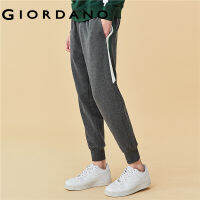 Giordano Men Joggers Contrast Elastic Waistband Joggers Ribbed Cuffs Comfy Terry Lining Sporty Joggers Free Shipping 01110092