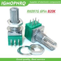 5PCS RK097G 20K single linked B20K with a switch audio 6pin shaft 15mm power amplifier sealing potentiometer IGMOPNRQ