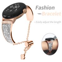 Adjustable Chain Bracelet for Samsung Galaxy Watch 5/Pro 4 Classic Band 45mm 40mm 44mm Diamond Strap for Google Pixel Metal Belt