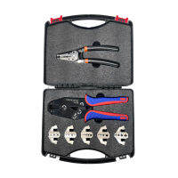 Quick Change Crimping Tool Kit with Box Multifunction Ratcheting Wire Stripper Cable Terminal Crimper Pliers for Ferrule/ Nylon/ Insulated/ Non-insulated Terminals, Heat Shrink Connectors, Insulated Cable End-sleeves, Receptacles