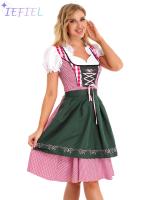 ผู้หญิง Dirndl เครื่องแต่งกายชุดผ้ากันเปื้อนสำหรับ Oktoberfest Carnival เบียร์เทศกาล Mailservant ฮาโลวีน Masquerade Ball คอสเพลย์