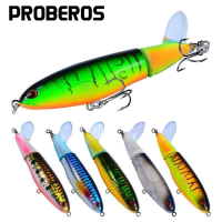 PROBEROS Popper 1ชิ้น14.5ซม/36กเหยื่อตกปลา Topwater ใบพัดปลอมเหยื่อแทรคเตอร์แบบแข็งอุปกรณ์ตกปลาหางหมุน