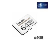 SanDisk High Endurance microSD 64GB (SDSQQNR-064G-GN6IA) สำหรับกล้องวงจรปิด ความเร็วสูงสุดอ่าน 100 MB/s เขียน 40 MB/s