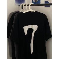 Number Seven Print 100% Cotton T-Shirt High Quality Men Tees Fashion Design Top Summer New Round Neck Oversized T Shirts