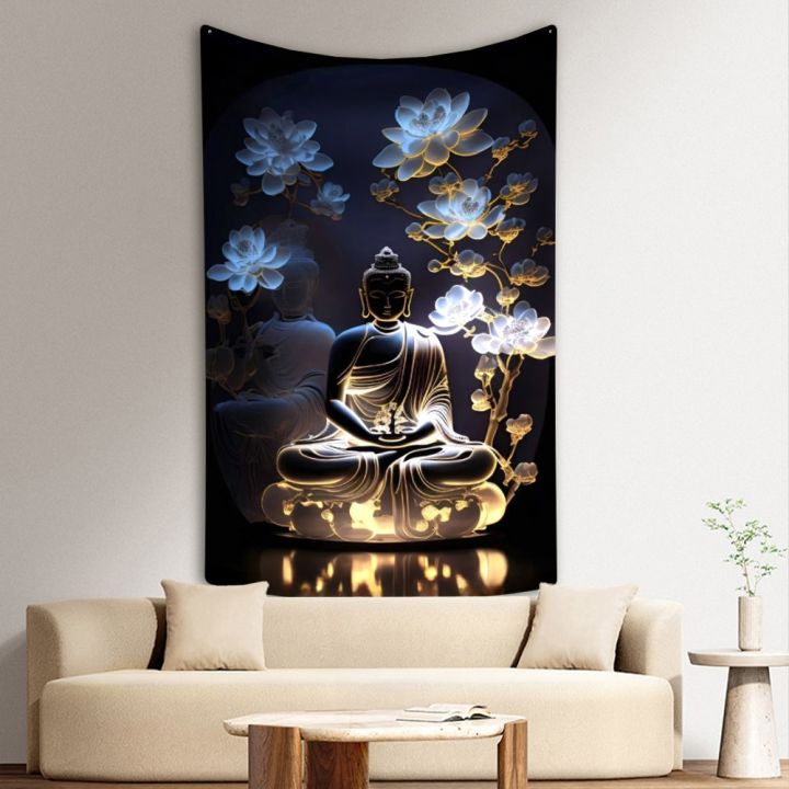 XxDeco Buddha Painting Tapestry Bohemian Witchcraft Printed Wall ...