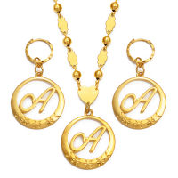 Anniyo Hawaiian Cursive Letters Pendant Initial Chain for Women Ball Beads Necklaces English Letter Jewelry Womens Girls #135006