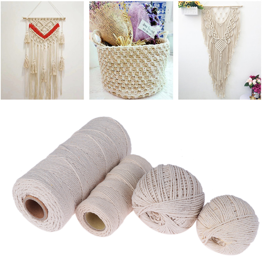Decor Handmade Twine String Sewing Cords 100% Natural Beige Cotton DIY Rope 