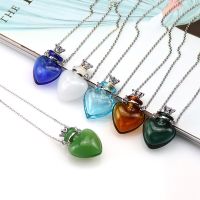 1PC Colorful Bottle Necklace Murano Glass Perfume Vial Necklaces Jewelry