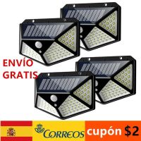 100 LED Solar Wall Lights Waterproof Outdoor Solar Lamp Wireless Solar Powered Sunlight Street Light for Garden Decoration Bulbs  LEDs HIDs